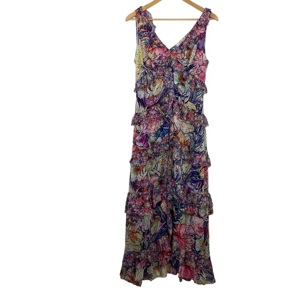 Marchesa Notte Floral Tiered Dress Size 6 NWT